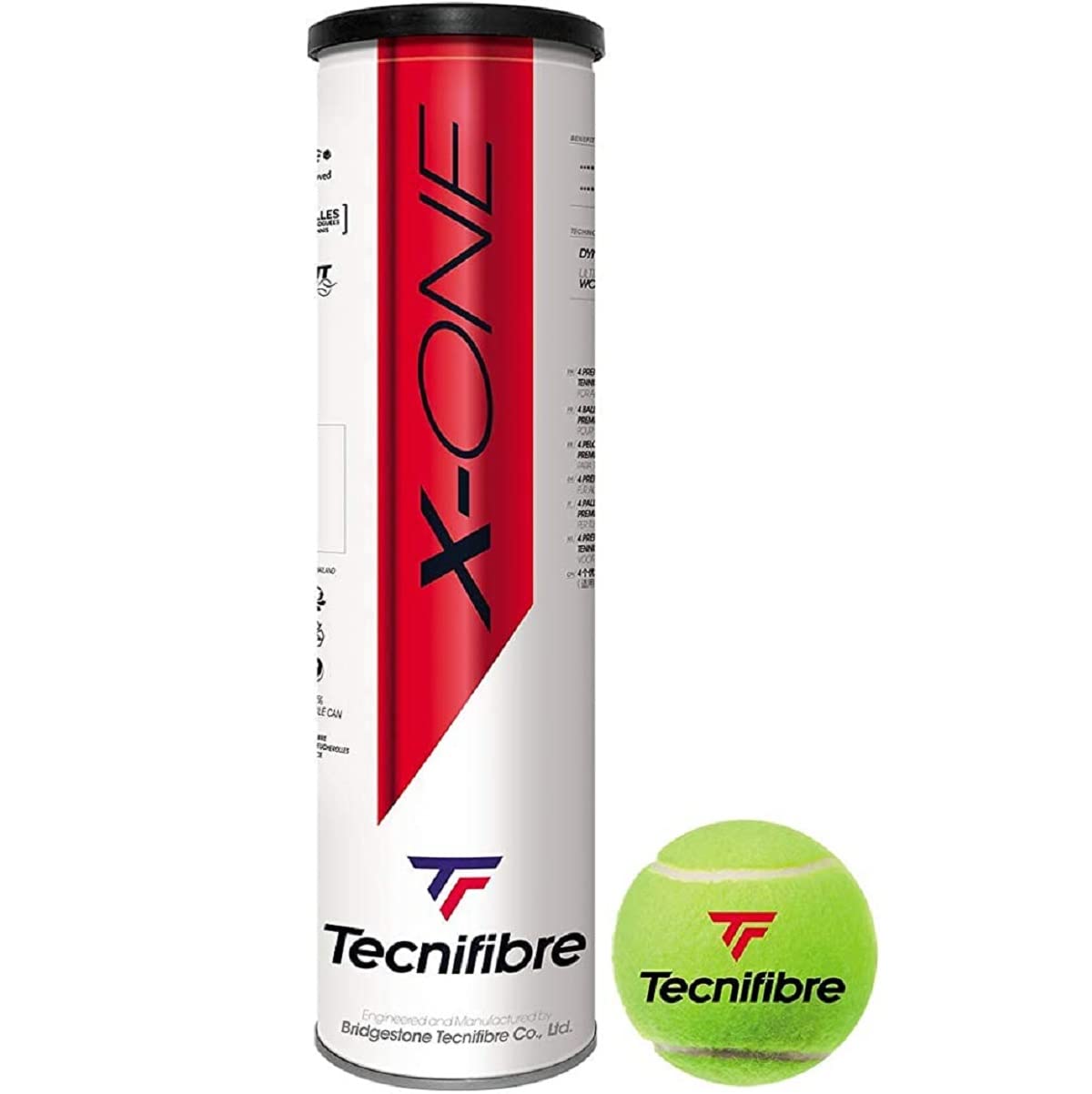 Amazon | Tecnifibre X-ONE - プレミアムハードコートテニスボール缶
